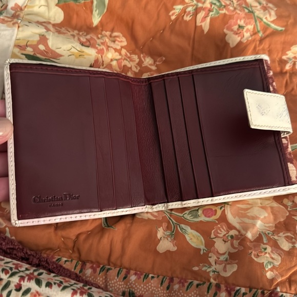 Christian Dior Small Wallet Number 2 Compact Maroon Patent Leather Vintage - Picture 5 of 11